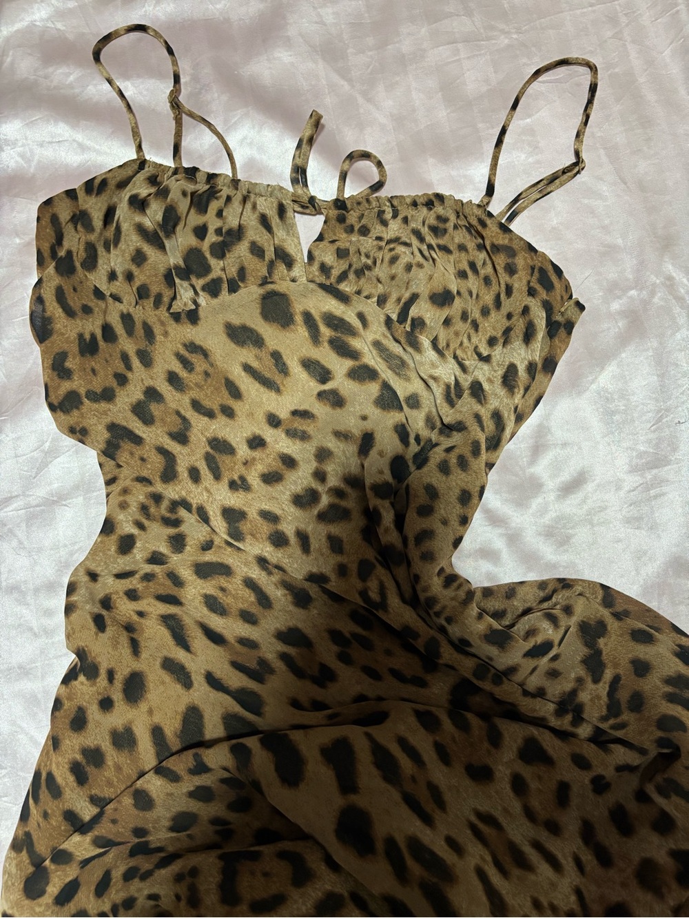 H&M Leopard-Print Slip Dress in Tan and Black